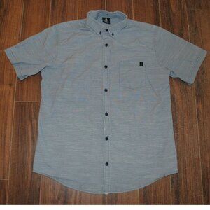 Ripzone Button Down Short Sleeve Grey Shirt Medium Cotton Chest 42"